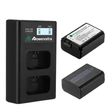 Двойное зарядное устройство Powerextra NP-FW50 + 2 аккумулятора