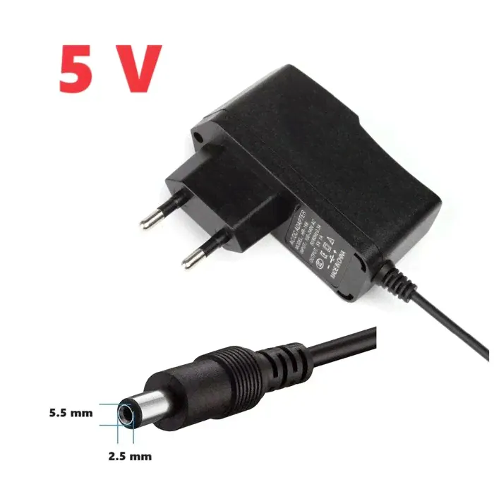Блок питания 5 V, зарядка разъем 2.5х5.5 мм, зарядка от обычной розетки 220 Вольт , выход 5 Вольт, 600 mA, круглый штекер адаптер, силовой провод питания NP-121A, K311BL-0